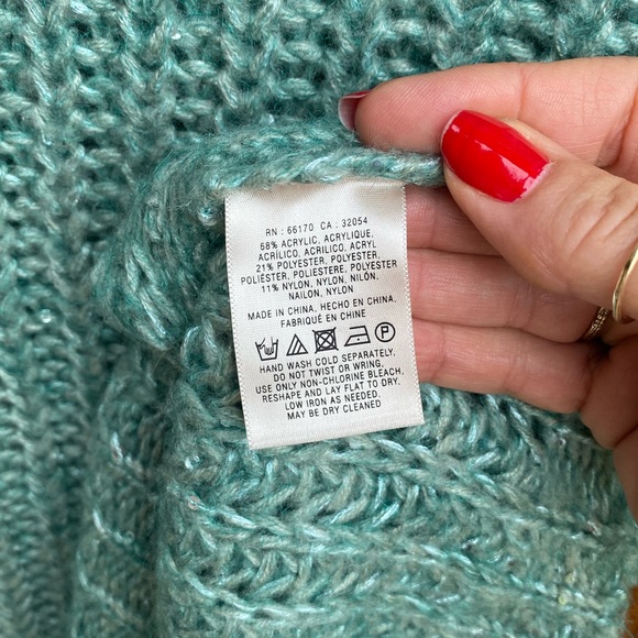 Anthropologie Seafoam Knit Sparkle Sweater - Picture 9 of 16
